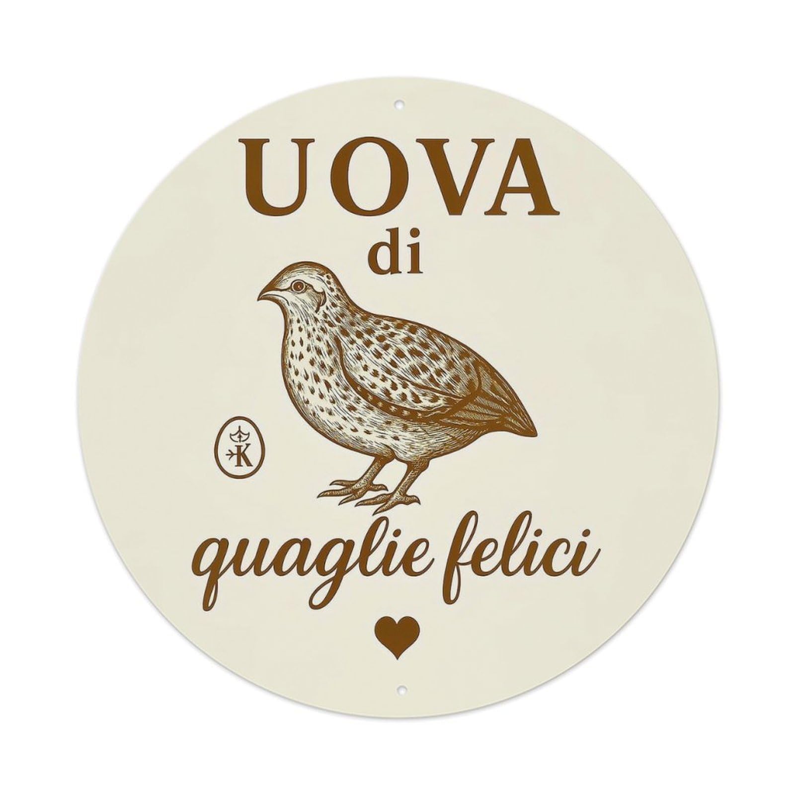 Quail Eggs Happy Pattern Print Round Metal Tin Sign Vintage Wall Decor, Bar Garage Cafe Kitchen Home Wall Art Poster 8x8inches