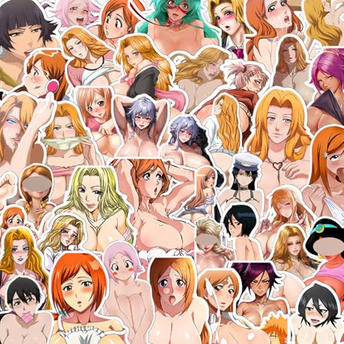 50PCS Hot Anime Girl Stickers Waifu Stickers Waterproof for Phones Laptops & Water Bottles (2-3.5IN) (hot anime-12)