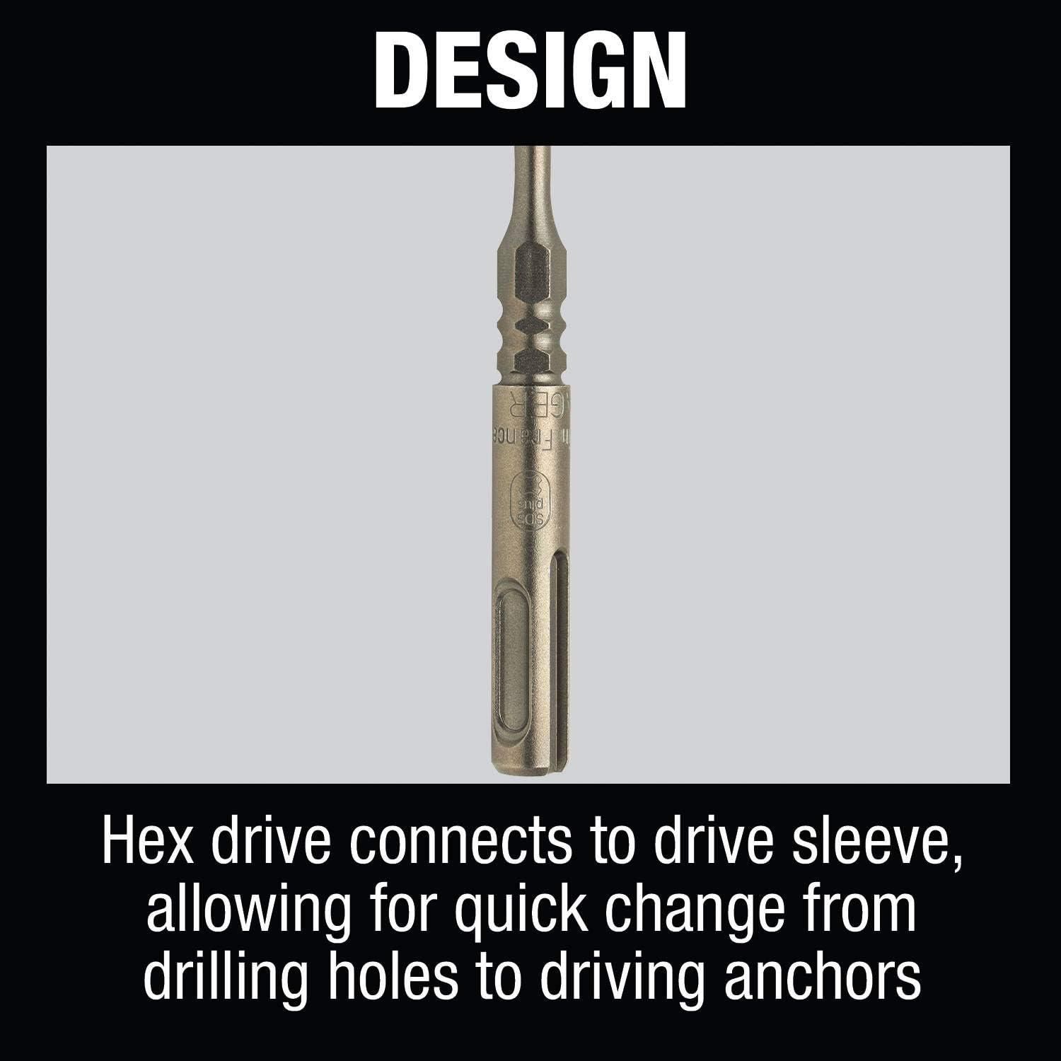 Makita B-69098 3/16" x 5" Sds-Plus Hex Bit, 2-Cutter
