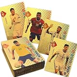 Tomicy 2023 World Cup Fußball Star Karte 55pcs Fußball Sammelkarte Topps Fußball Sammelkarte,Goldfolien Karten,Keine Wiederholung für Kinder und Mädchen Halloween Weihnachten Thanksgiving