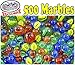 Matty's Toy Stop Deluxe 500 Pieces (7.5 Pounds) of Cat's Eyes Marbles & Shooters with Exclusive Storage Bucket