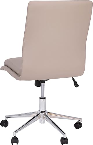 Miniatura 18 de Flash Furniture Madigan - Silla de oficina Task – Lujosa tapicería gris LeatherSoft – Acolchado medio respaldo y asiento – Base cromada ajustable en