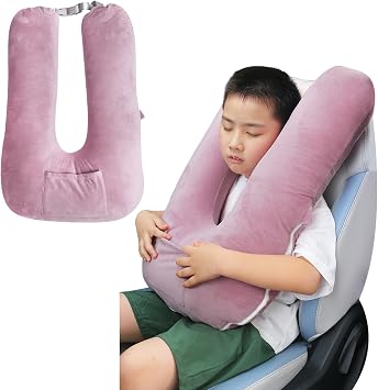 Travel Pillow, Car Pillow for Kids and Adults-Neck & Body Support,car Sleeping Pillow,Road Trip Essentials,Removable and Washable Covers,Skin-FriendlyPurple