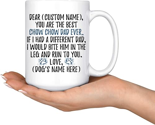Miniatura 2 de Chow Chow Chow - Taza personalizada para papá, Chow Chow Chow para hombre, taza para perro Chow Chow Dog Daddy para dueños de perros, taza para