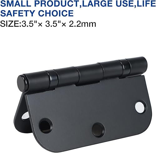 Vista 35 de TCDHINGES Paquete de 6 bisagras para puerta, redondeadas, sin ruido, estándar, herrajes residenciales para puertas interiores, casa, apartamento