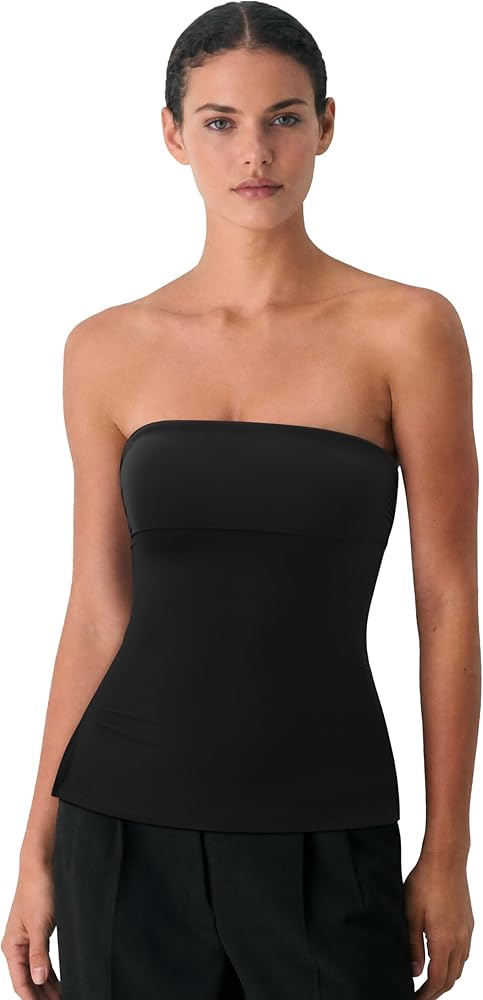 SUUKSESS Women Double Lined Going Out Trendy Tube Tops Side Split