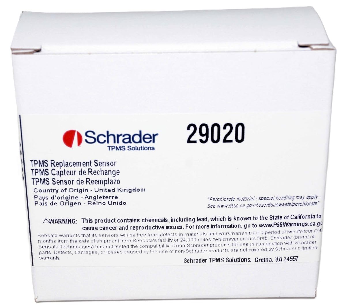 Schrader 29020 Rubber Snap-in TPMS Sensor 315MHz - Replaces 20315