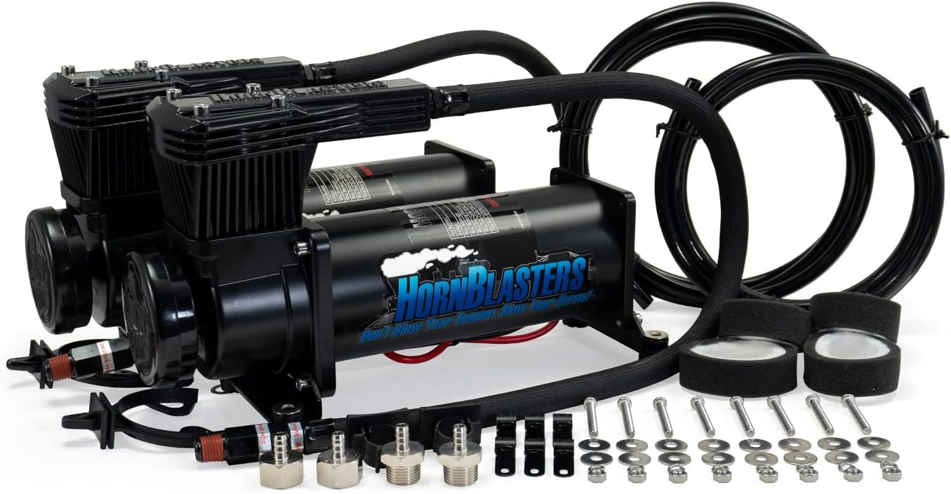 HornBlasters HB1NM Dual Pack Air Compressor Kit 12 Volt 200 PSI