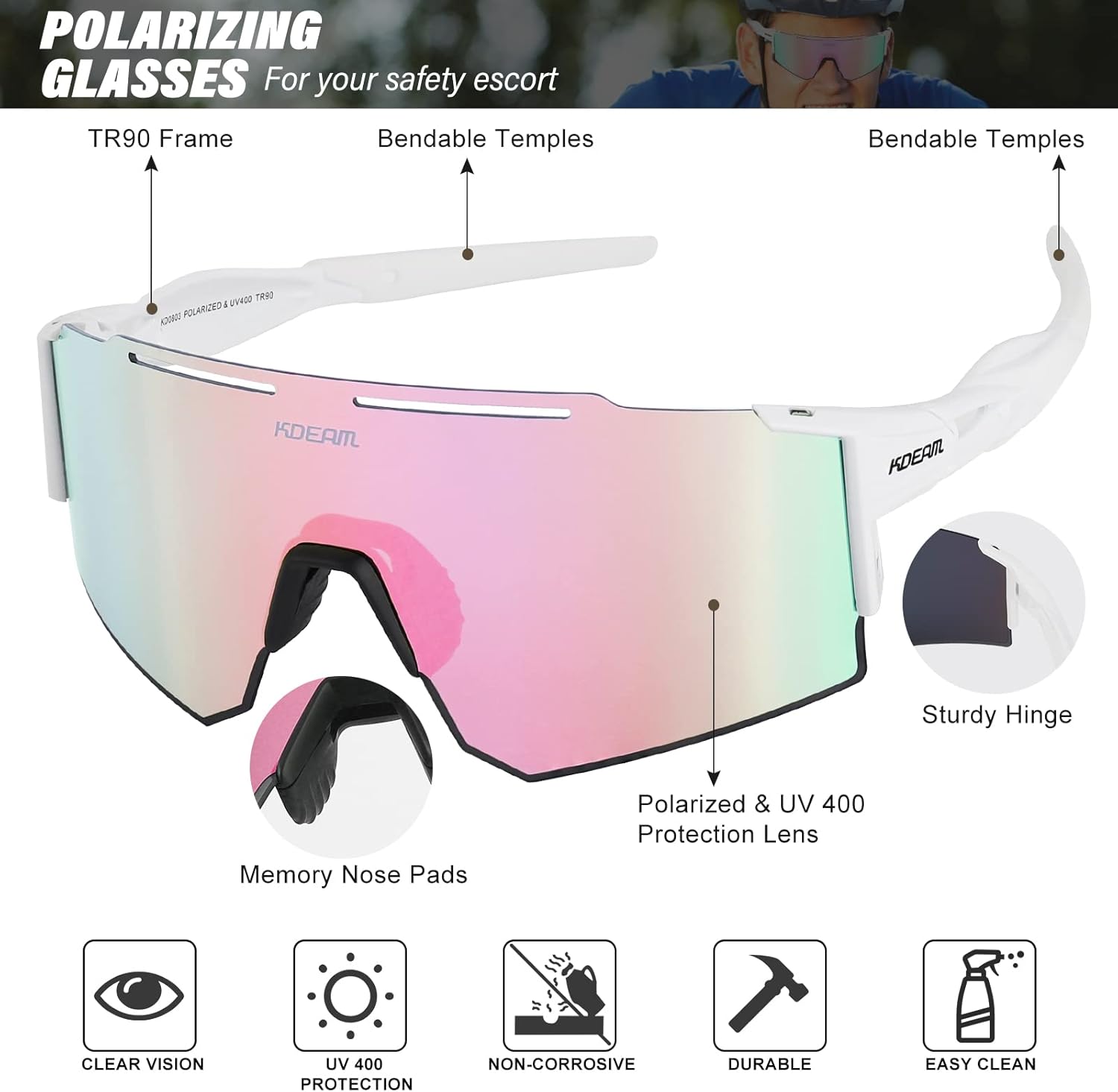 Polarized Sunglasses Women Men Sports Cycling Glasses Sports Eyewear Googles for Running Driving Baseball - Image 3
