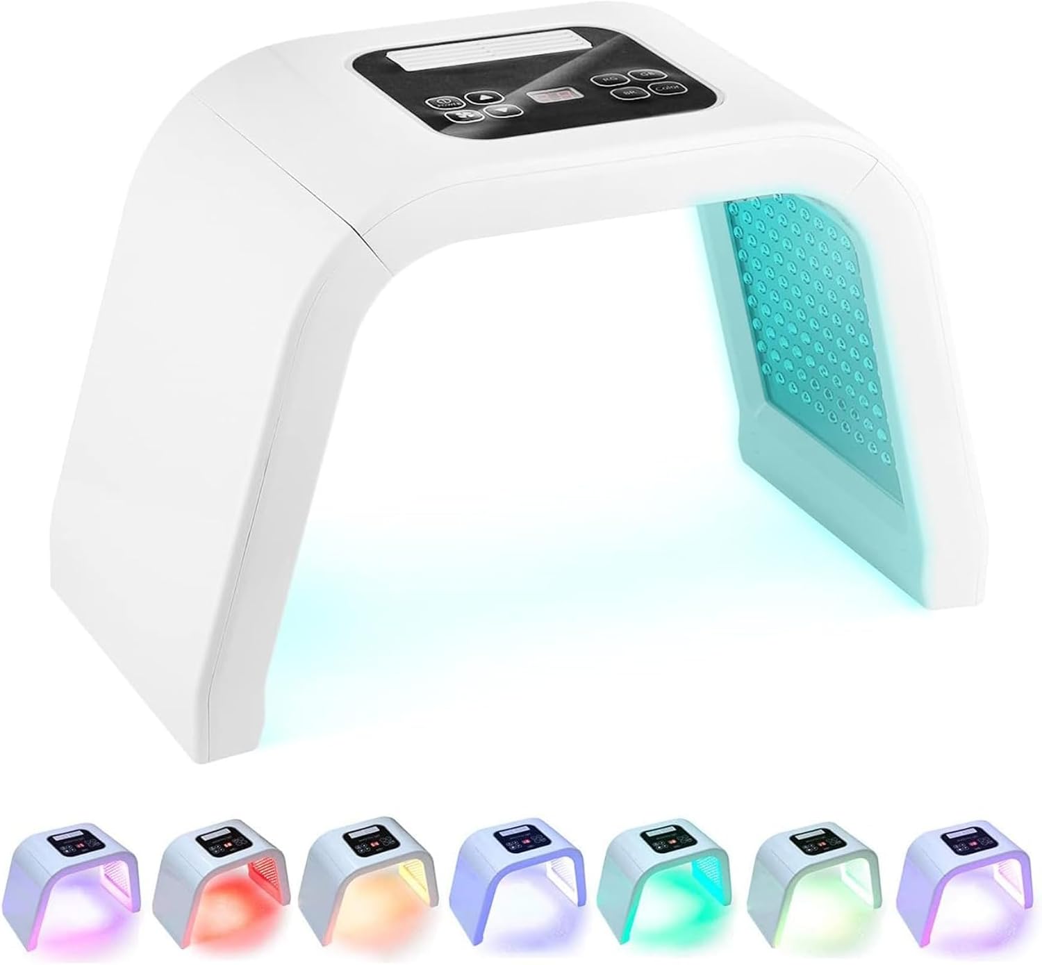Facial Mask Lights, 7 Colors Light Source, Face Mask Light, Spectrum, 7 Colors Light Rejuvenating Device, Foldable Large Row Lights, Skin Rejuvenating Light Red Light Beauty Equipment