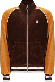 Fila Mens Liston Retro Colour Block Velour Track Top - Brown