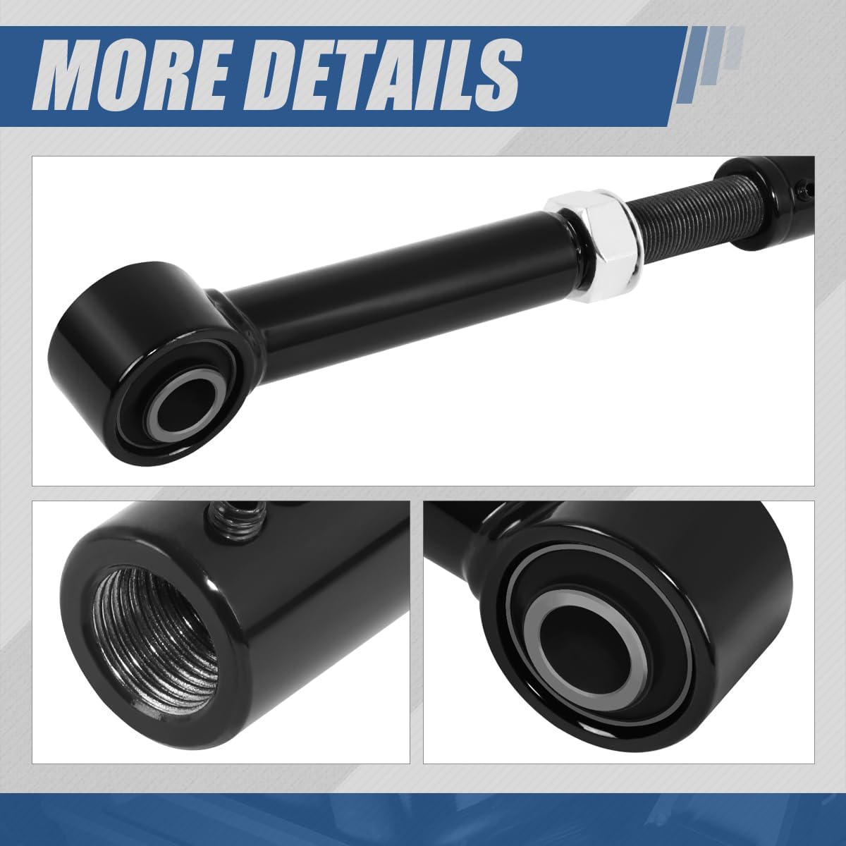 Auto Dynasty [2-6" Lift Range] Front Upper Adjustable Track Bar Suspension Kit Compatible with Ford Excursion F-Series 1999-2005, Steel, Black Powder Coated