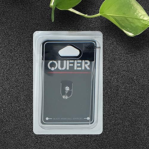 OUFER 16G G23 Solid Titanium Labret Piercing Internally Thread Lip Ring Clear CZ Tragus Helix Piercing Cartilage Earrings