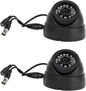 2X Black Surveillance Camera 1/3 inch CMOS 700TVL 24 LED IR Cut 3.6mm Security Indoor Dome CCTV Camera