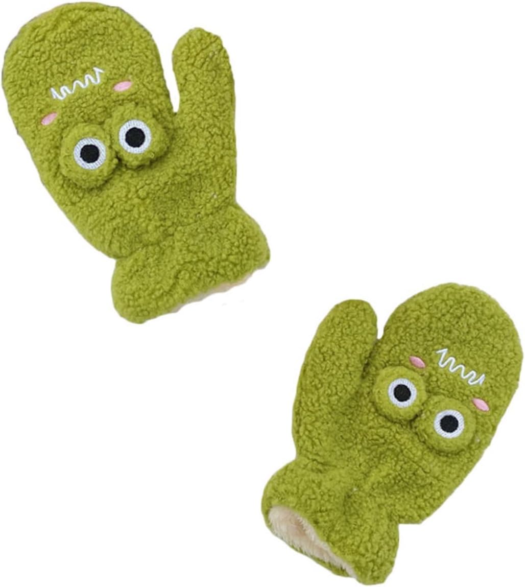 Homoyoyo 1pair Cartoon Frog Gloves for Boy Girl Warm Mitts Moderate Thickness for Easy to Accessories for Boys and Girls