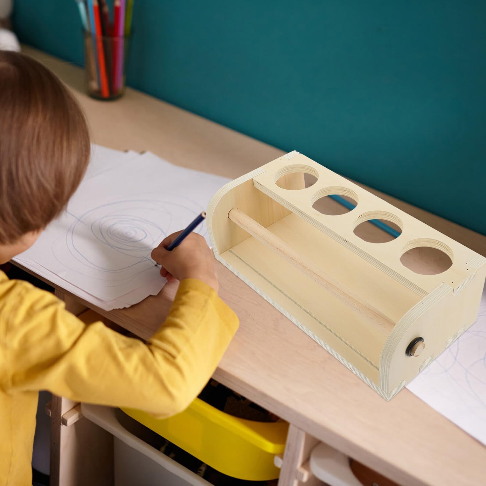 Gatuida Cavalletto Portapaper da Scrivania in Legno Khaki, Facile da Montare Superficie Liscia, per Ragazzo Ragazza e Accessori per Disegnare