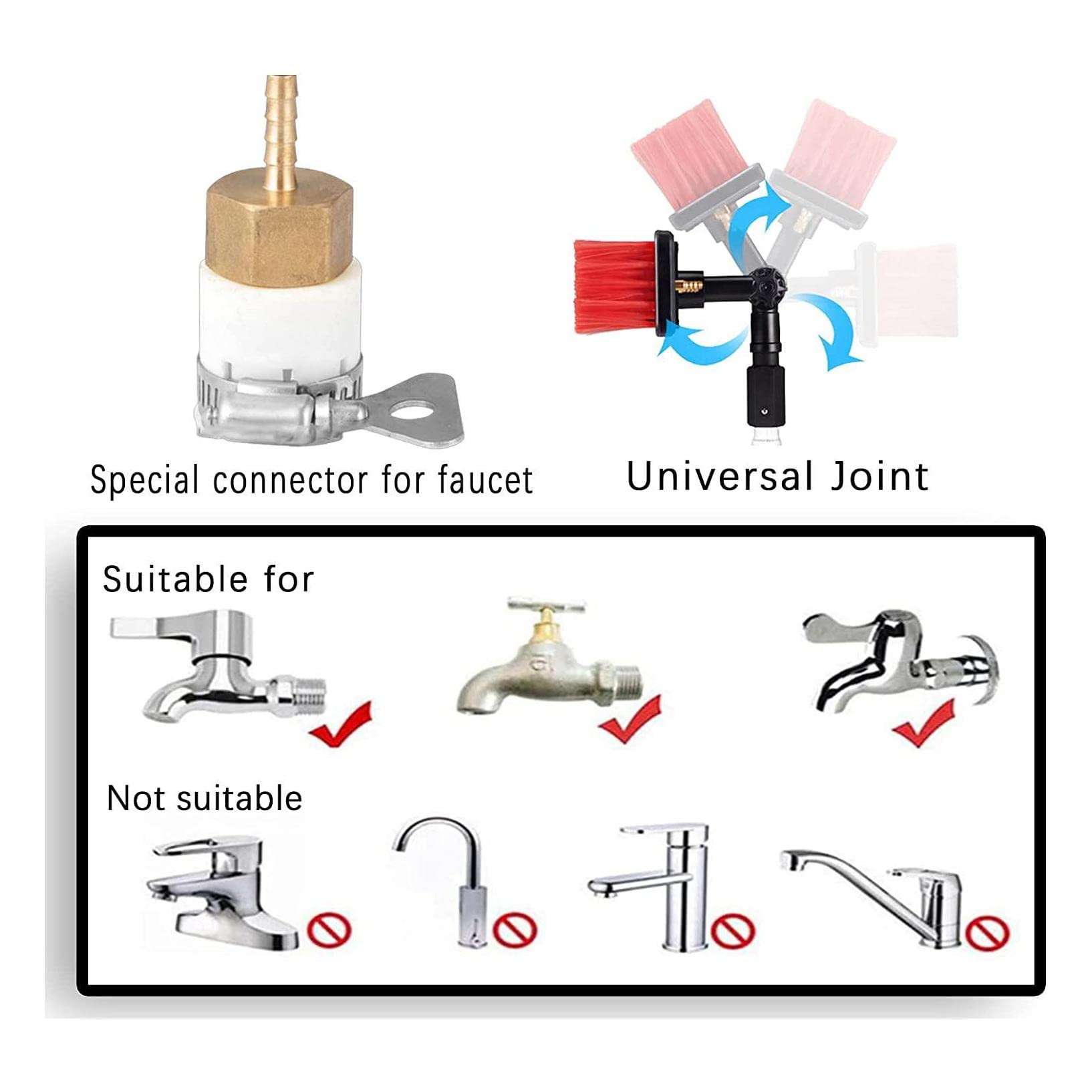 Kit di pulizia per tetti di finestre e pannelli solari, include testine da 30 cm e 50 cm, portata 9 m, ideale per detergenti professionali