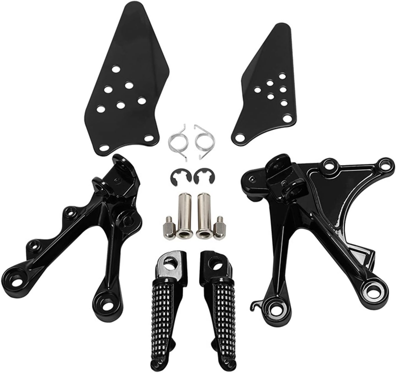 Pedal Foot Rest Motorcycle Front Rider Floor Boards Footrests Bracket Set Fit for Kawasaki ZX636 2005-2006 ZX6R 2005-2008 Footrest Edge Slip Pedal Motorcycle Accessories(Balck)