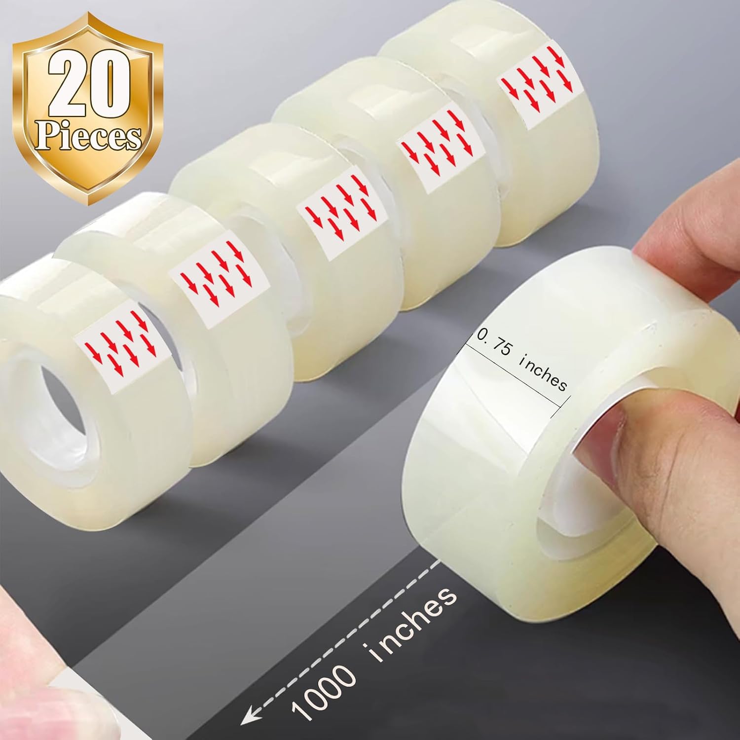 Tape Refills, 60 Rolls 1 Inch Core Gift Wrap Tape, Suitable for Almost Transparent Tape Dispenser, 3/4 Inch X 1000 Inches Each Roll,60000 Inches Total.
