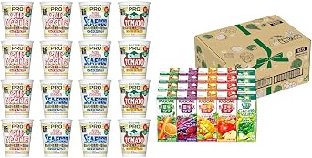 Nissin Foods Cup Noodles Pro, 3 Types of Assorted 16 Pieces, Cup Noodles, Assorted, Box Purchase + Trial Set Kagome Vegetable Lifestyle 100 Assorted Set, 6.8 fl oz 200 ml x 20 Packs 5 Types x 4 Each, Paper Containers