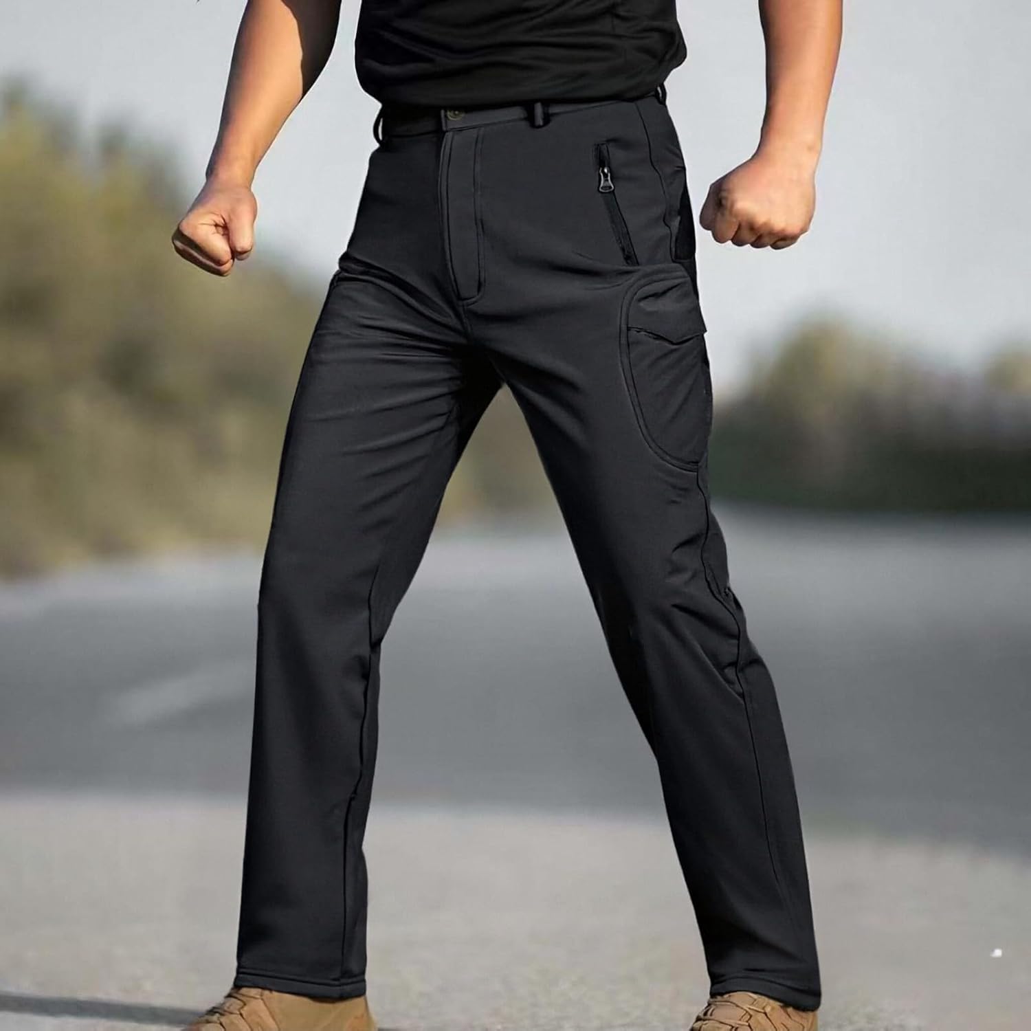 Snow Pants Men Waterproof Winter Warm Fleece Lined Ski Tactical Cargo Pants for Outdoor Work Hunting Hiking Snowboard