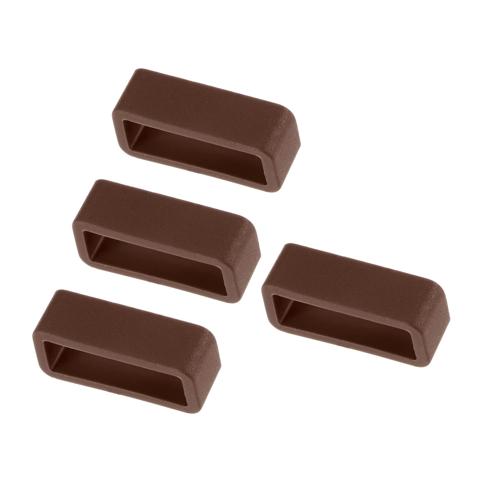 Boucle de bracelet de montre 18mm marron en caoutchouc silicone x4