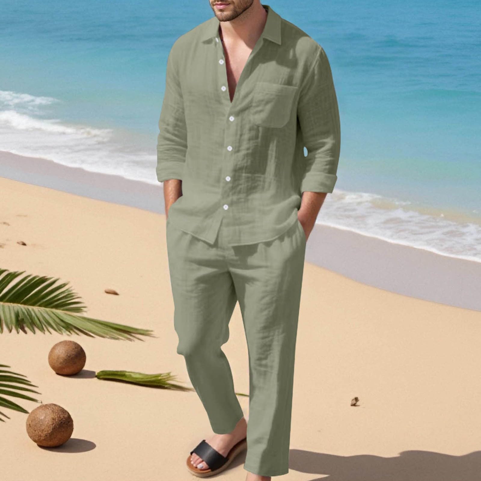 Męski komplet 2-częściowy bawełniany dres top i spodnie na zimę, ciepły i miękki, na zimę A18
