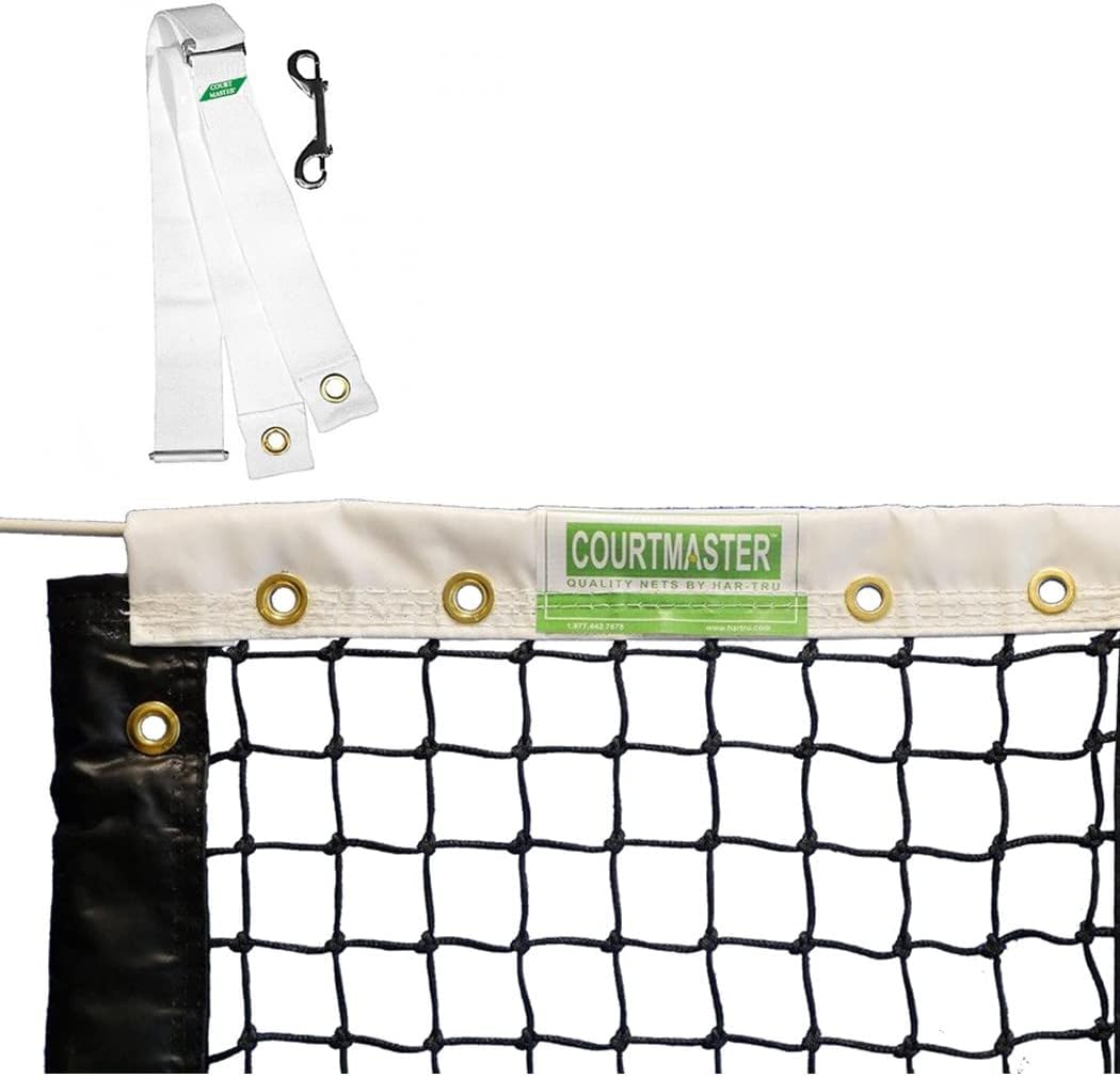Amazon Courtmaster DHS 3.0mm シングル編組テニスネット センターストラップ付き Do It Tennis ネット・ゲージ