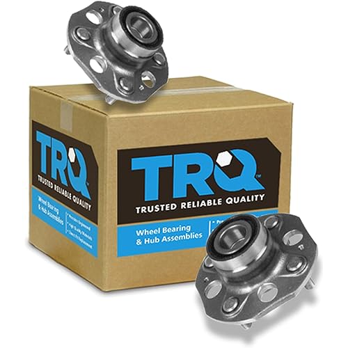 TRQ Rear Wheel Bearing and Hub Assembly Set 2 Piece Compatible with 95-97 Honda Accord L4 2.2L with Rear Drum Brakes 92-93 Accord LX DX 1994 Accord 1991 Accord 1990 Accord