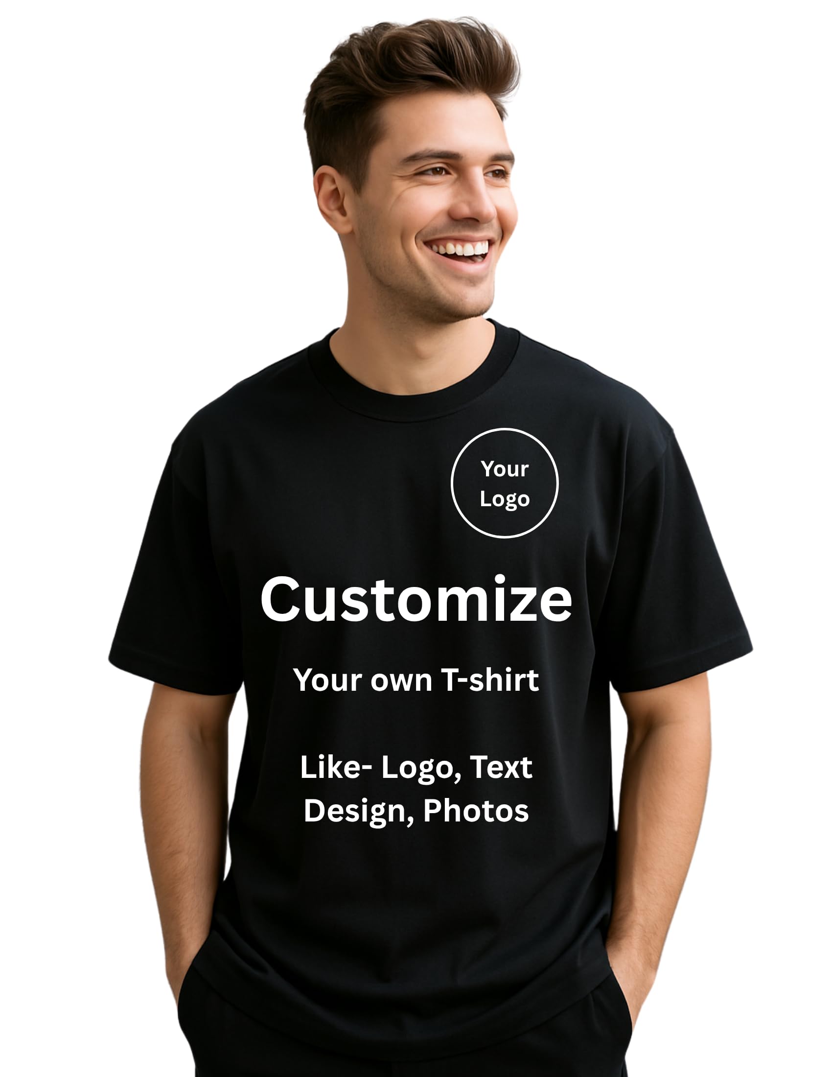 custom Samsh - Oversized T-Shirt for Men, Women & Unisex | Customized, Personalized Printed Tee | Plus Size Tee | Soft Cotton Blend, Regular Fit, Colors : Black, White, Nevi Blue, Lavender, Beige and Red-picture-10
