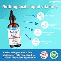 Vista 2 de LIQUIDHEALTH USDA - Gotas de zinc iónico orgánico de alta potencia, suplemento vitamínico líquido mineral traza para adultos y niños, apoyo