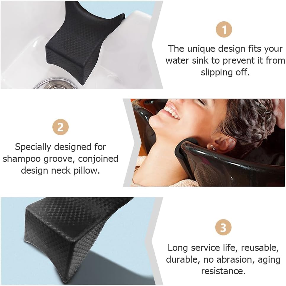 FRCOLOR Shampoo Neck Support Pillow for Salon Hair Washing Ergonomic Pvc Cushion with Non-Slip Design Comfortable Head Rest for Hair Washing Basin 7.28X6.88X3.74 Inches