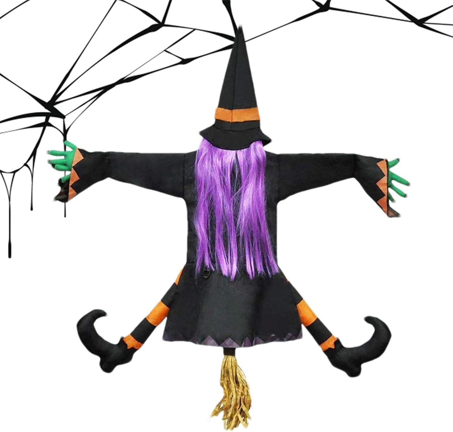 ハロウィン クラッシュ ウィッチ デコレーション クラッシュド フライング 小道具 パーティー デコレーション 屋外の庭の装飾魔女の小道具をぶら下げ Rende 限定価格セール