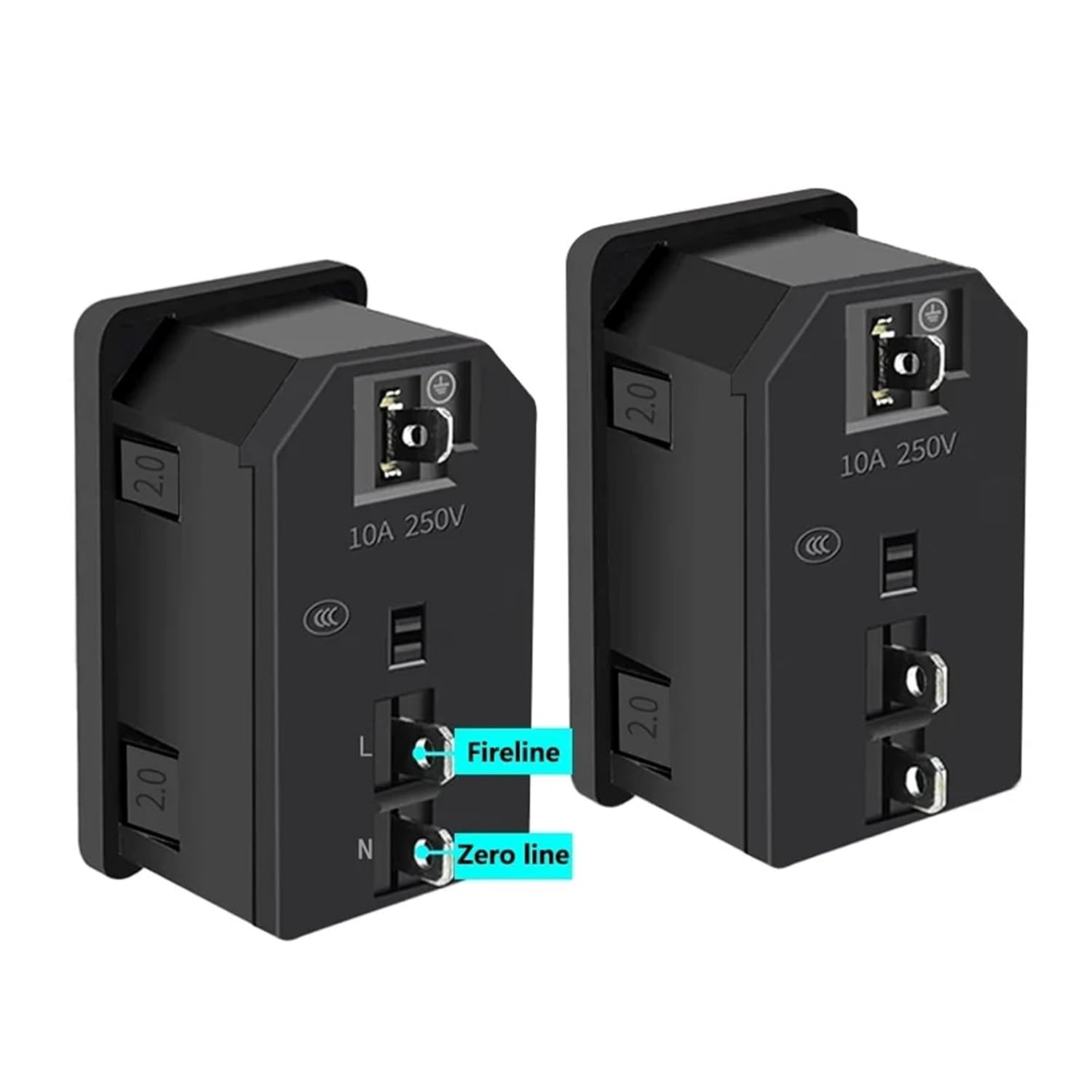 5/20/100PCS AC-01-2 Red Light 10A250VAC Rocker Switch Power Socket lEC 320 C14 3 Pin Connector AC Power Socket(5PCS)