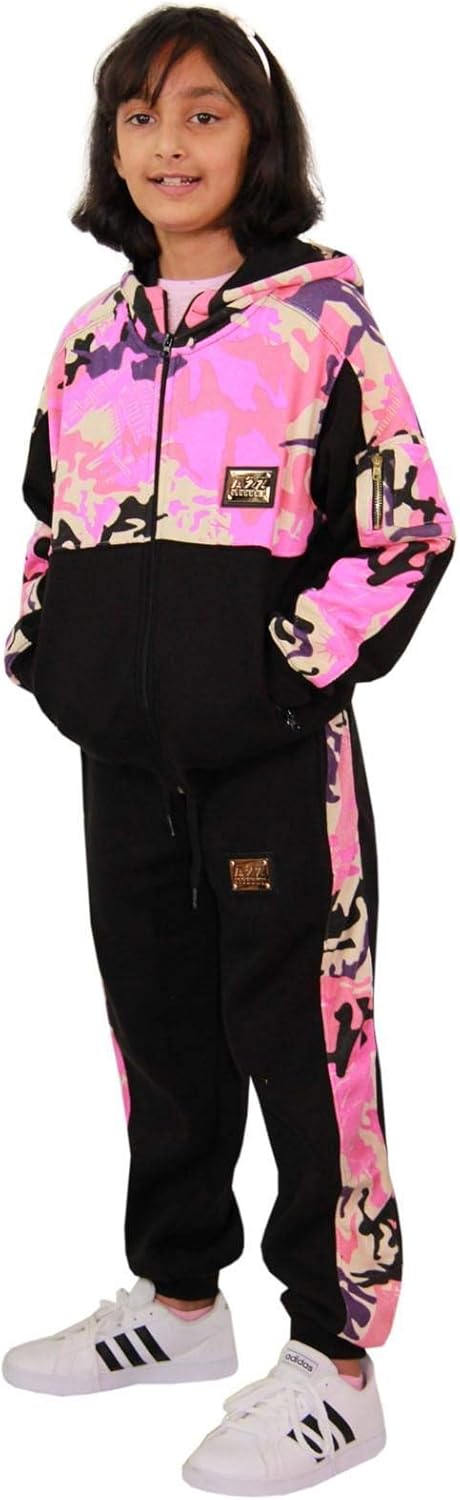 Kids Boys Girls Tracksuit Designer A2Z Camouflage Hooded Top Bottom Jogging Suit