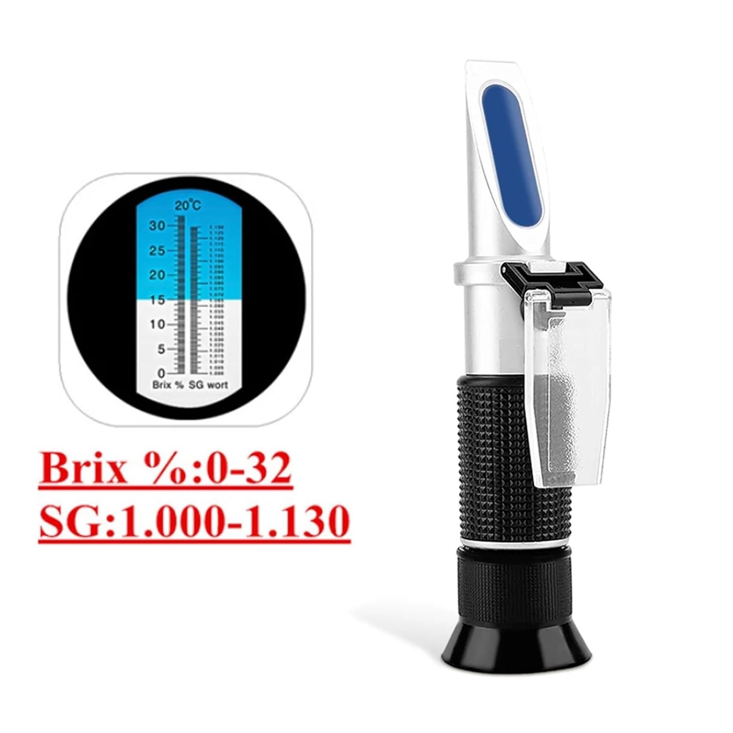 Refractometers, Beer Refractometer Wort Wine Brewing Dual Scale - Specific Gravity Hydrometer 1.000-1.130 Brix 0-32% ATC Sugar Homebrew Kit