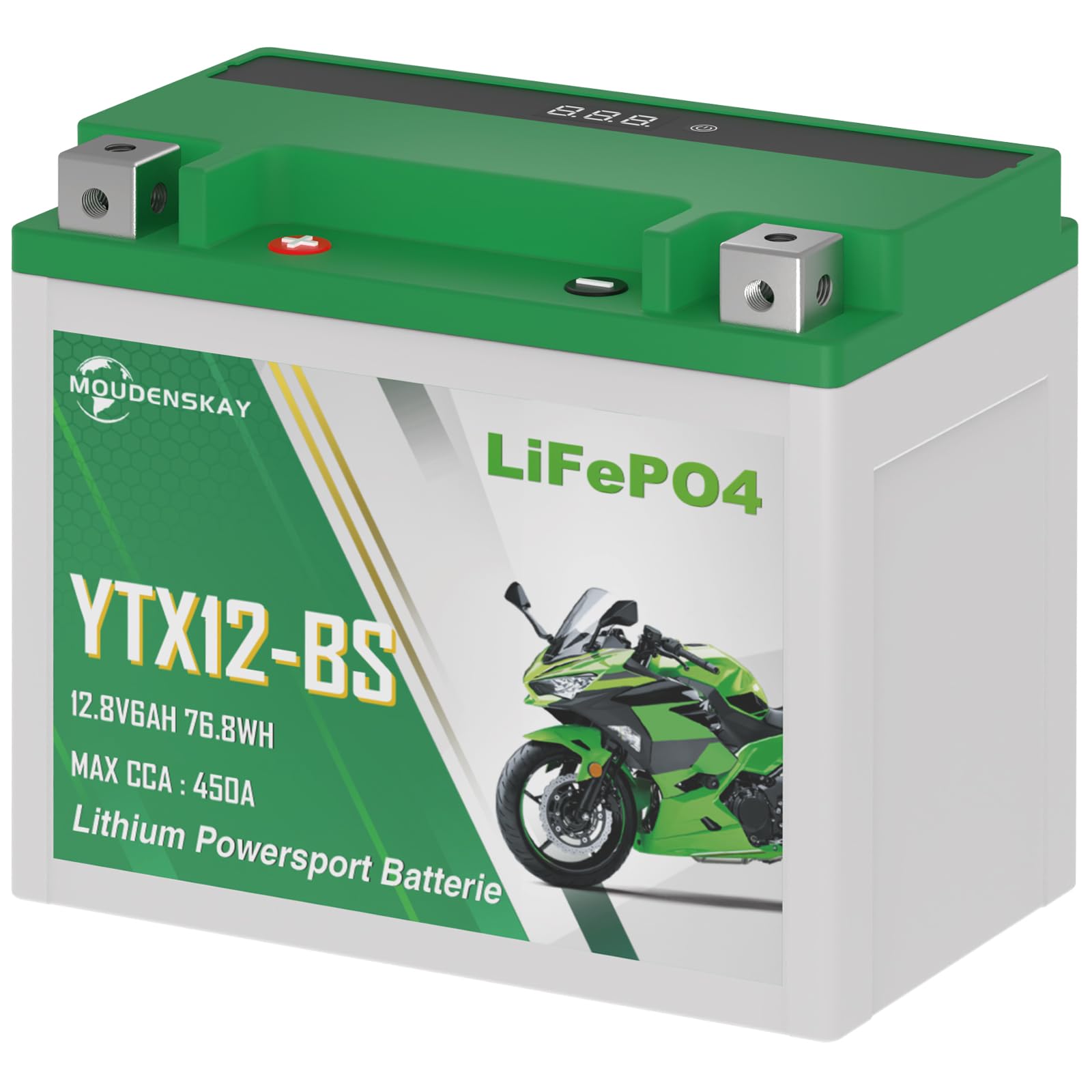 MOUDENSKAY Lithium Motorrad Batterie Green 2026