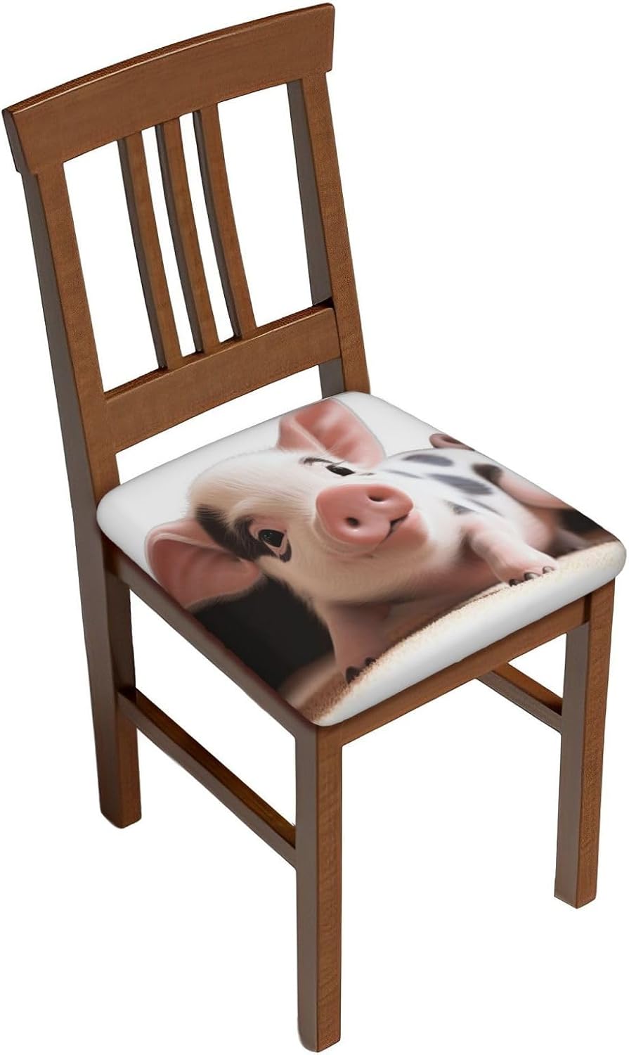 Cute Pet Animals Print Square Cushion Covers 6 Pcs Set Elastic Non-Slip Seat Cushion Slipcovers Pet Furniture Protectors for Chair, Sofa