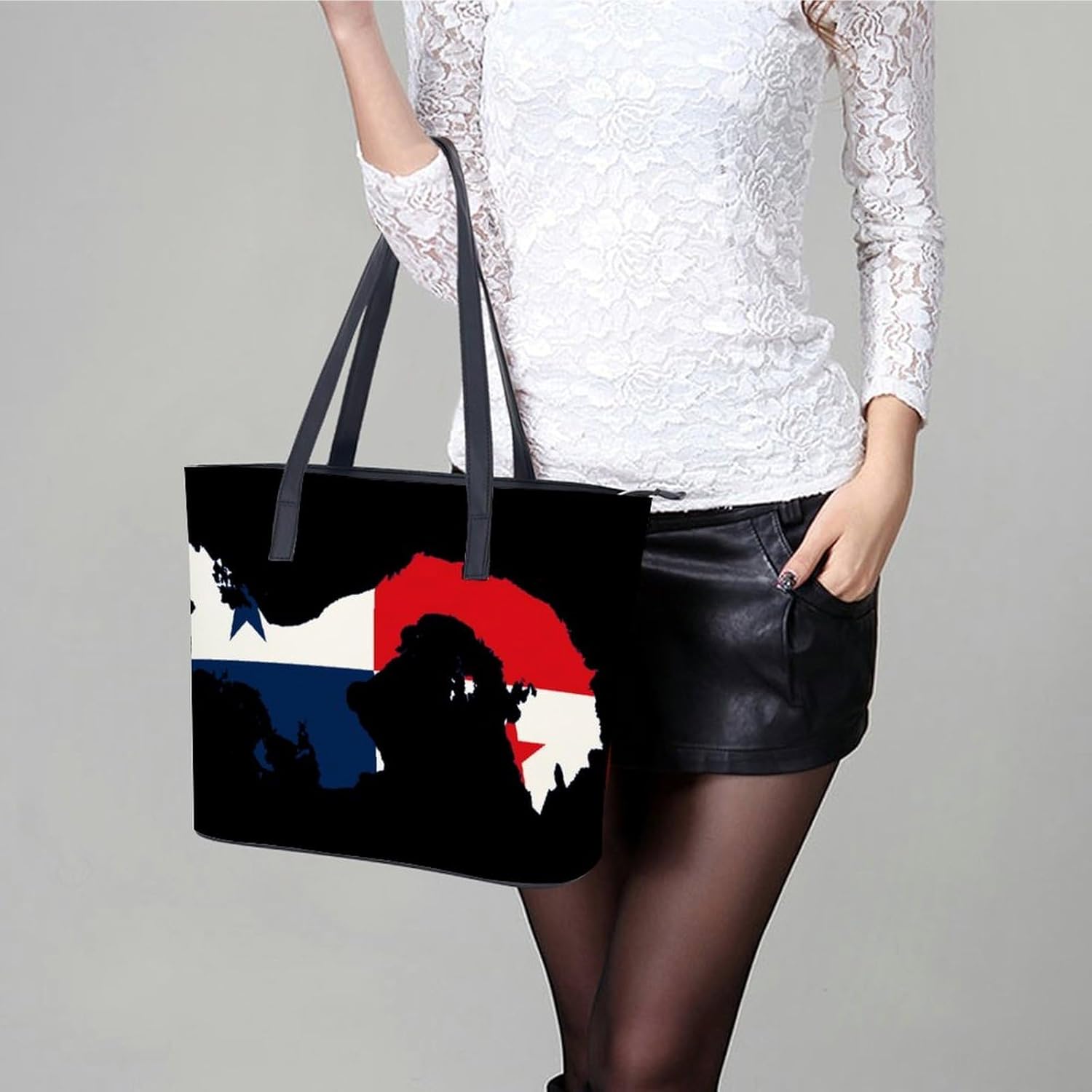 Flag Map of Panama Women's Satchel Handbags Tote Shoulder Bag Purses for Travel Shopping Work