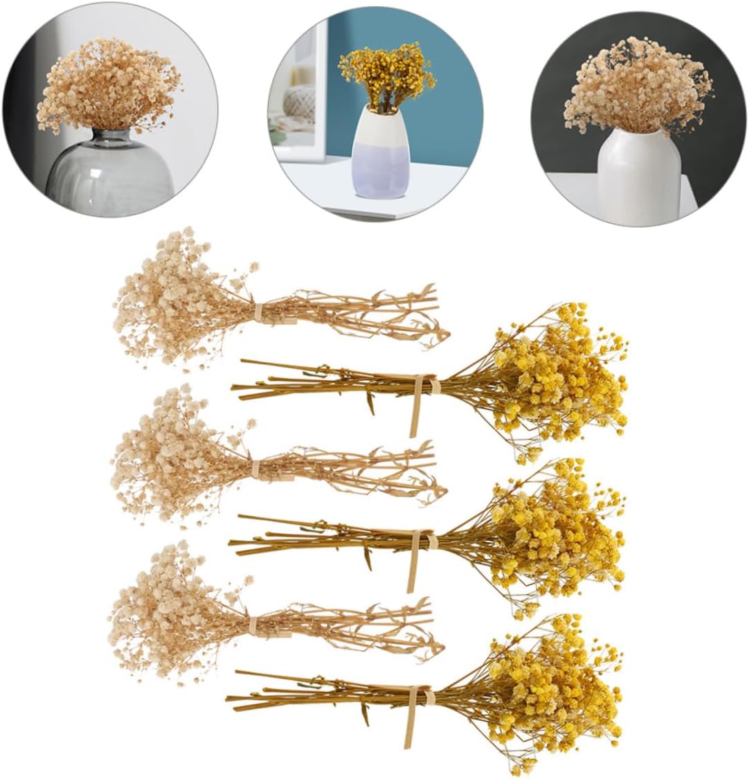 Garneck 6pcs Breath Artificial Dried Flowers Bouquet Mini Floral Arrangements for Wedding Home Party Table Decoration DIY Natural Rustic Charm