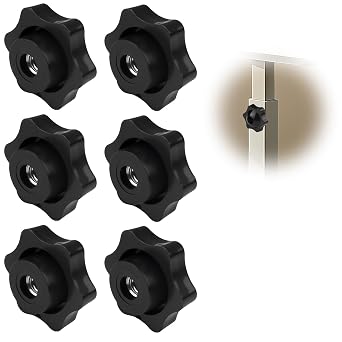 6 Pcs 1/4-20 Threaded Knob Nut, 5 Star Shaped Female Thread Knob