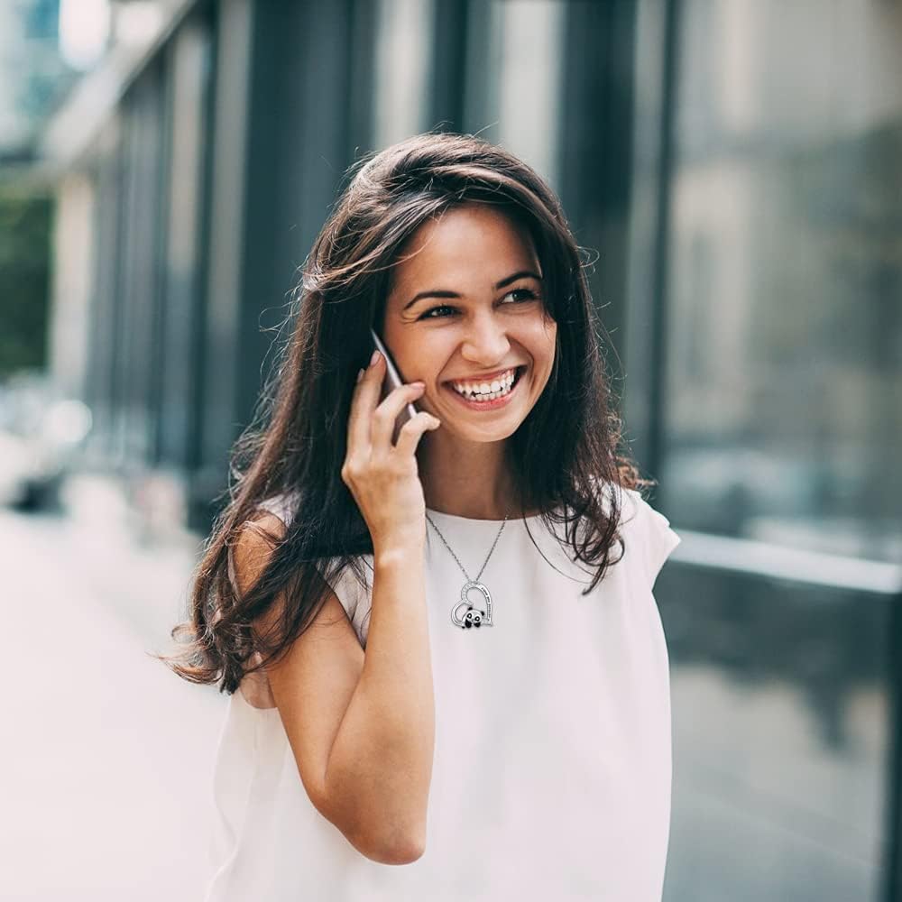 JUSTKIDSTOY Panda Necklace Gifts for Mother's Day 925 Sterling Silver Cute Animal Heart Pendant - I Love You Forever Jewelry for Women Daughter Panda Lover - Image 4