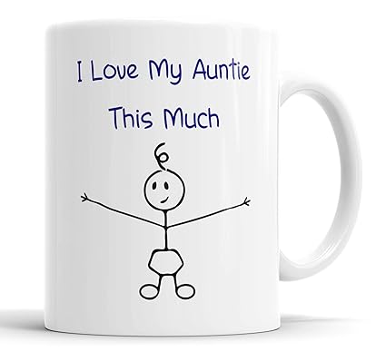 Faithful Prints I Love My Auntie This Much Boys Mug Mothers Day Nephew Mummy MumGift Cup Birthday Christmas, Ceramic Mugs