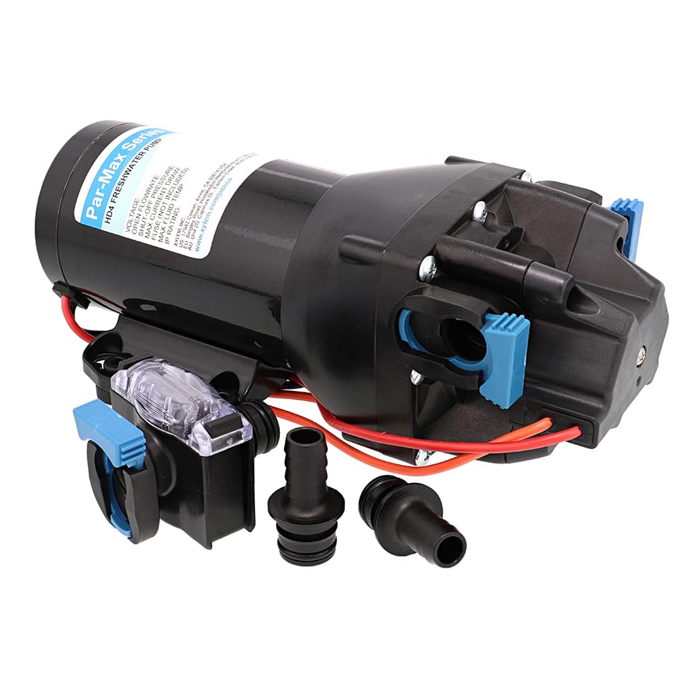 Jabsco Q402J-115S-3A, ParMax HD4-24V 4GPM 40PSI Pompe de Livraison d'eau Douce très résistante, Noir