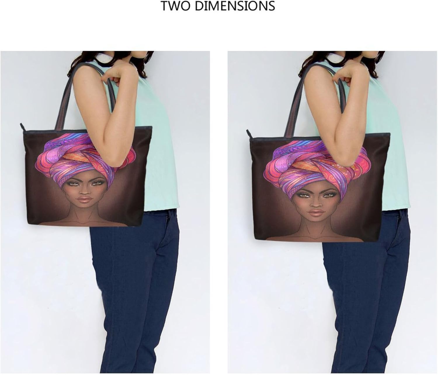 Woman Tote Bag Shoulder Handbag African American Woman for Work Travel Business Beach Shopping image 2