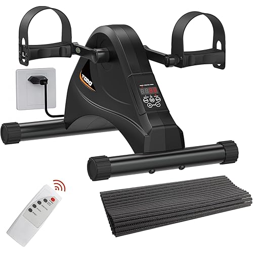 TODO Motorized Pedal Exerciser Mini Exercise Bikes, Under Desk Bike Peddler Exerciser for Seniors Rehab and Arm Leg Physical Therapy