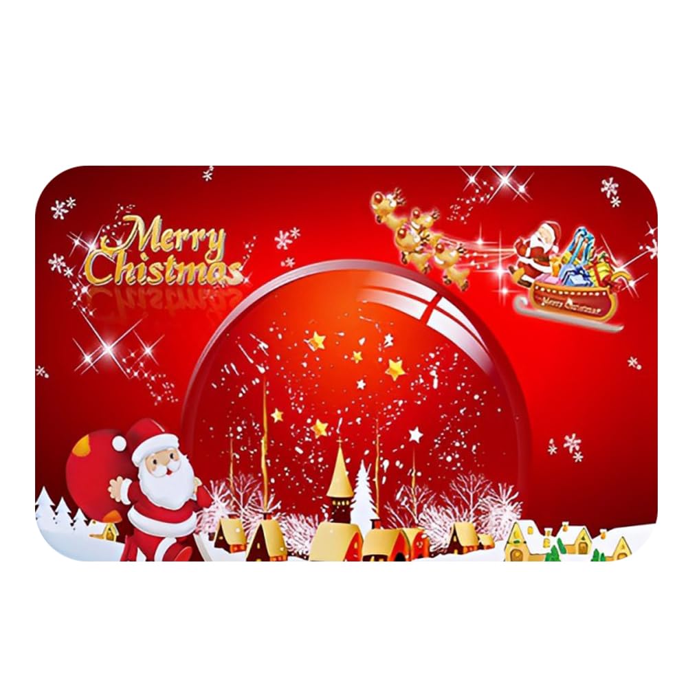 XNAUVOI Navidad Felpudo, Antideslizante Lavable Alfombra Franela Antideslizante,Alfombras de Decoración de Navidad, para el Pasillo, el Salón, el Baño, la Cocina (40 * 60cm)
