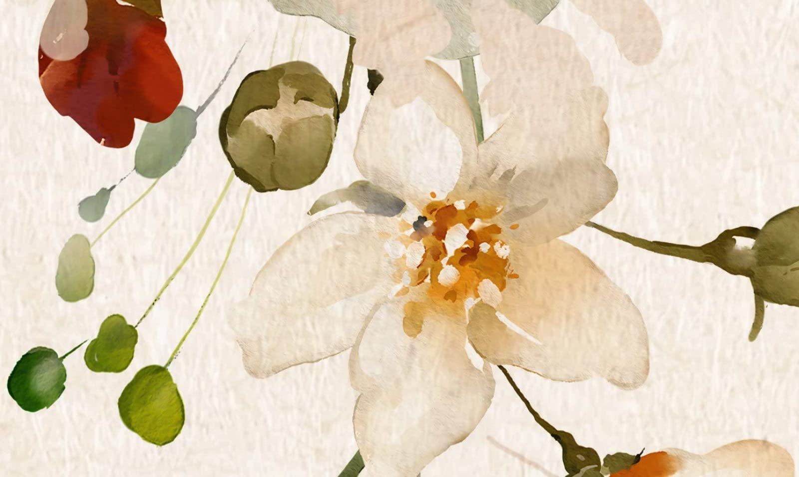 Fototapete 3D Tapete Elegante Blumen Und Vögel Im Aquarellstil Fototapete 3D Effekt Wandtapete Vliestapete Wandbilder XXL Wanddeko Tapeten