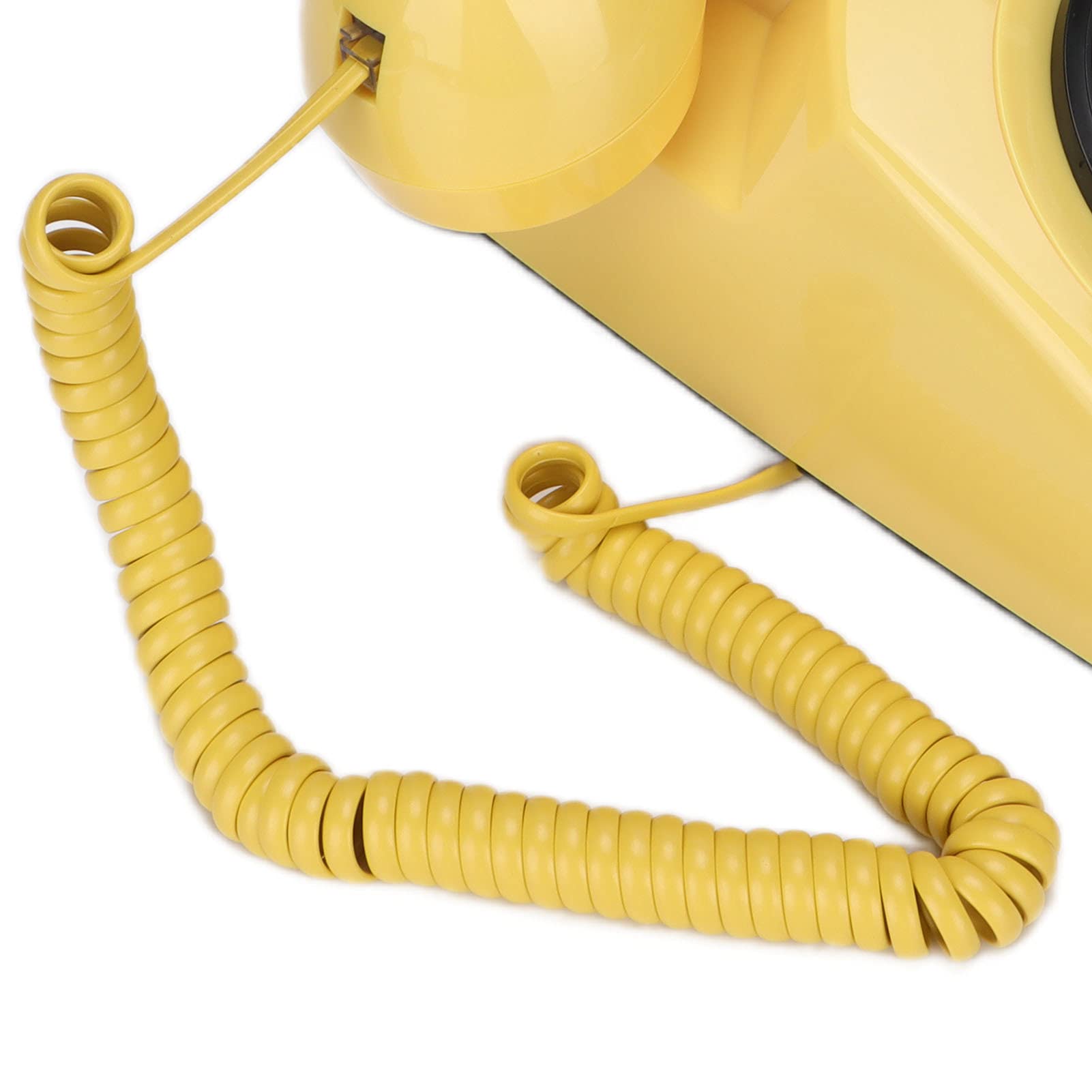 Telefono retrò, telefono fisso rotante, vecchio stile quadrante classico anni '60 vecchio telefono fisso cablato nero, giallo (verde)