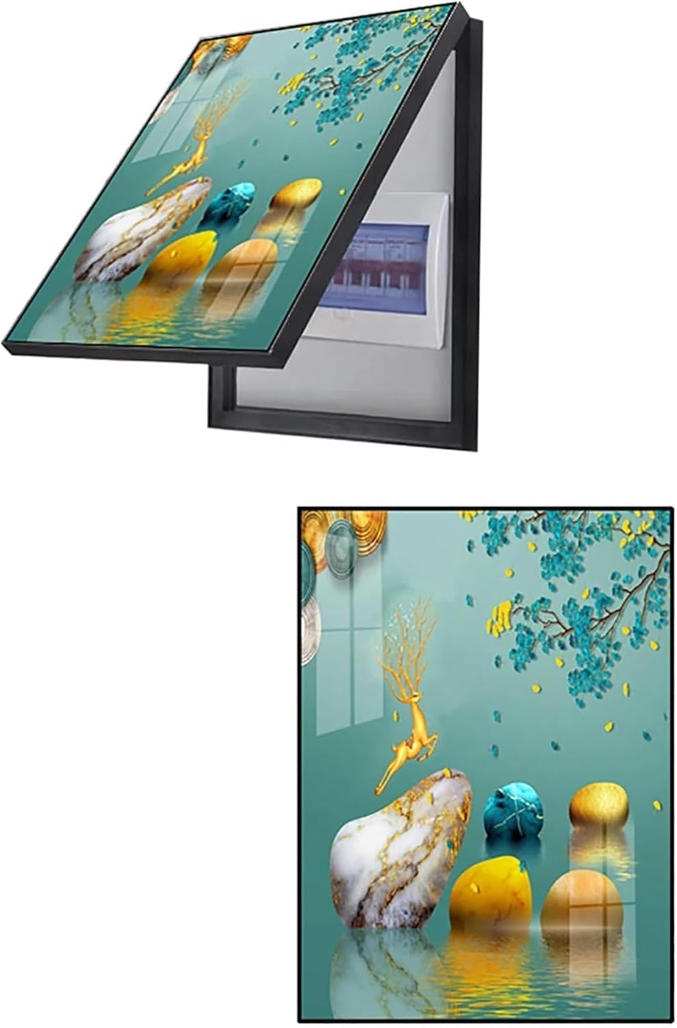 Scatola Elettrica Contatori Copertura, Quadro Elettrico Nascondi Dipinti Quadro Elettrico Copertura Decorazione Protezione Copertura Parete Appeso Pittura(R,40x50cm/15.7x19.7inch)